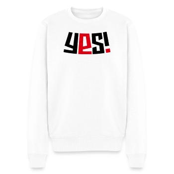 Ja! - Männer Premium Bio Pullover - Weiß - Vorne - Thijin (182cm)