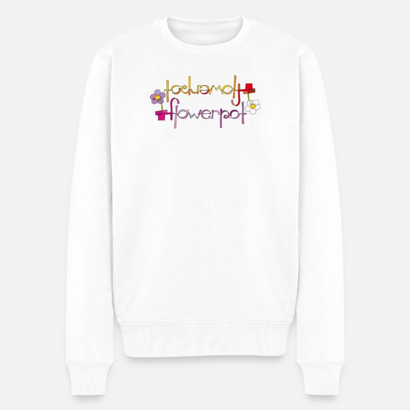 pot de fleur - Pull Premium bio Homme - blanc