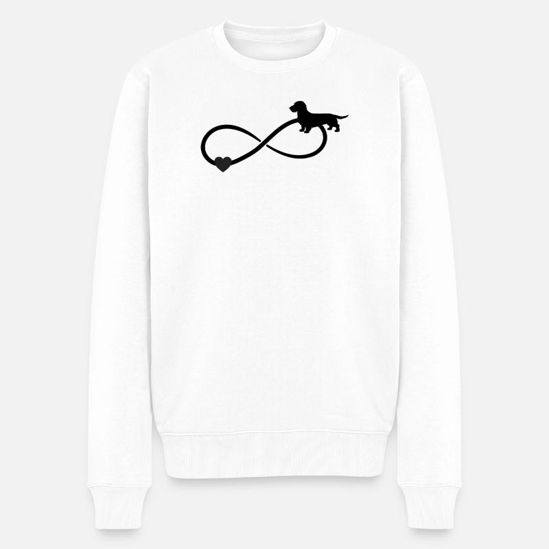 Rauhaardackel Dackel Unendlichkeit  - Männer Premium Bio Pullover - Weiß