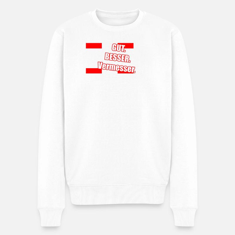 Gut Besser Vermesser Spruch - Männer Premium Bio Pullover - Weiß