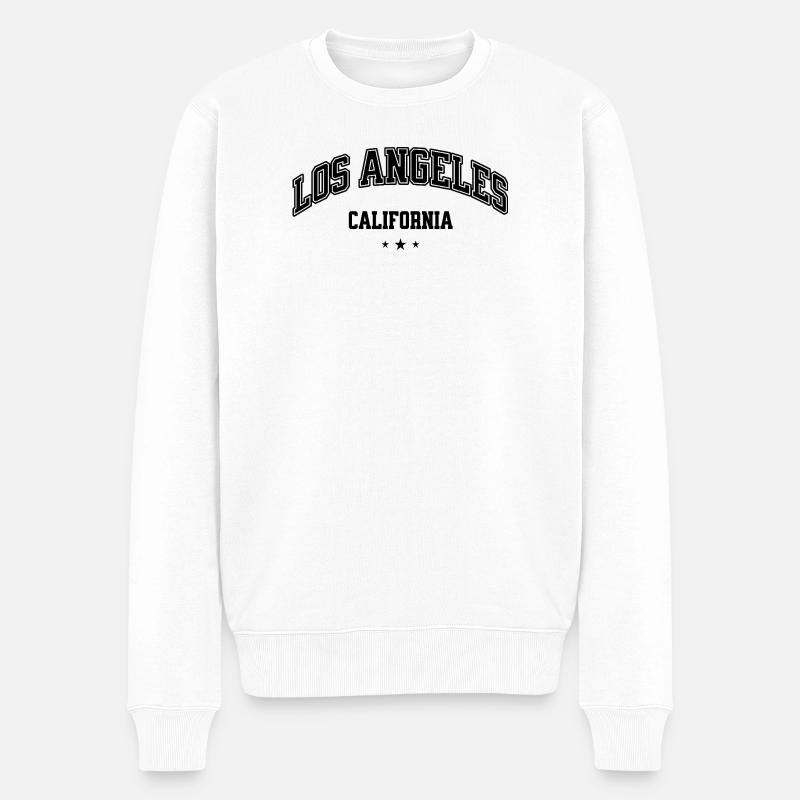 Lettrage arc de Los Angeles - Pull Premium bio Homme - blanc