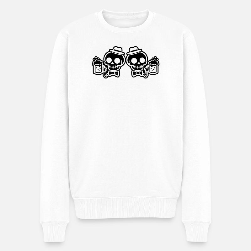 Skelett Bier Team Junggesellen - Männer Premium Bio Pullover - Weiß