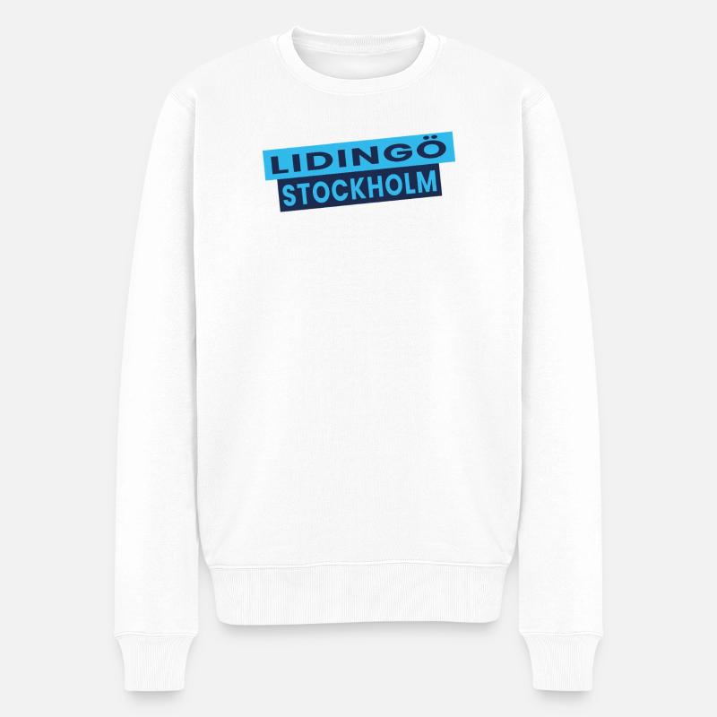 Lidingö Stockholms Diagonallogo - Männer Premium Bio Pullover - Weiß