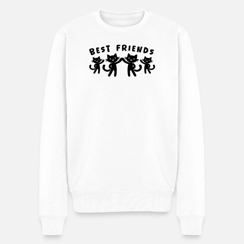 Meilleurs amis chats - Pull Premium bio Homme - blanc