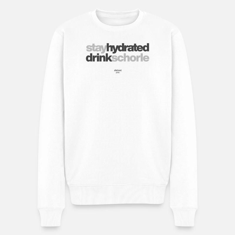 stay hydrated drink schorle - Männer Premium Bio Pullover - Weiß