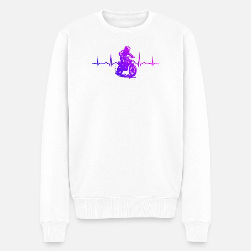 Iconisches Motocross Motiv - Männer Premium Bio Pullover - Weiß