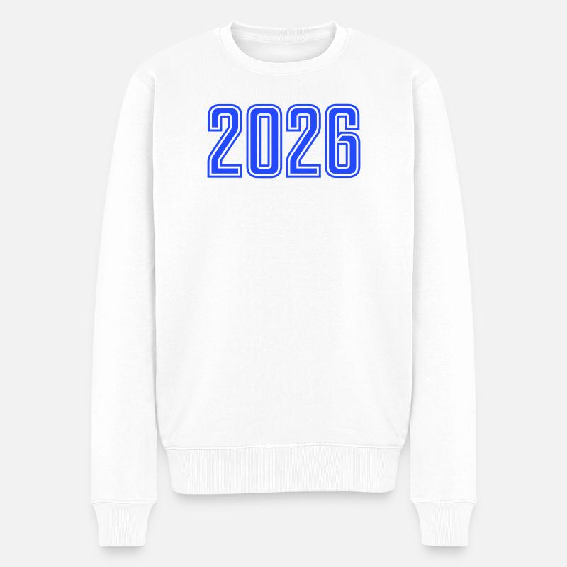2026 - Männer Premium Bio Pullover - Weiß
