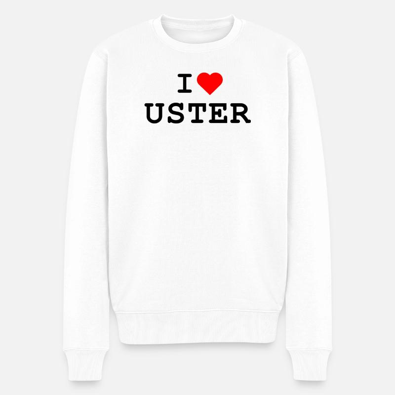 Ich liebe Uster - J’aime Uster - Pull Premium bio Homme - blanc