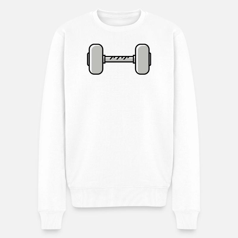 Hantel gewichte icon - Männer Premium Bio Pullover - Weiß