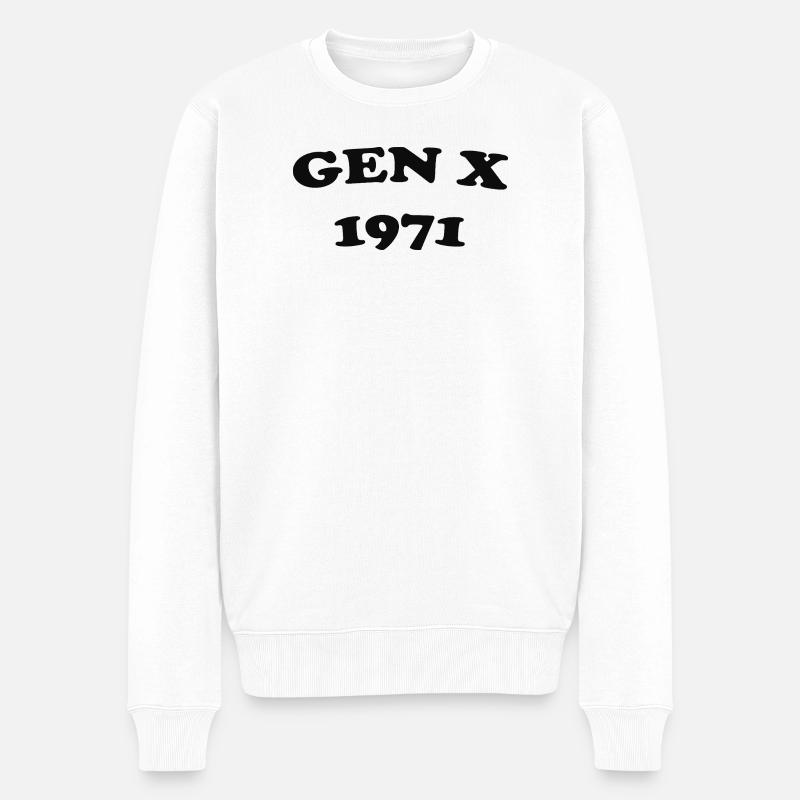 T-shirt rétro Logo Gen X 1971 - Pull Premium bio Homme - blanc