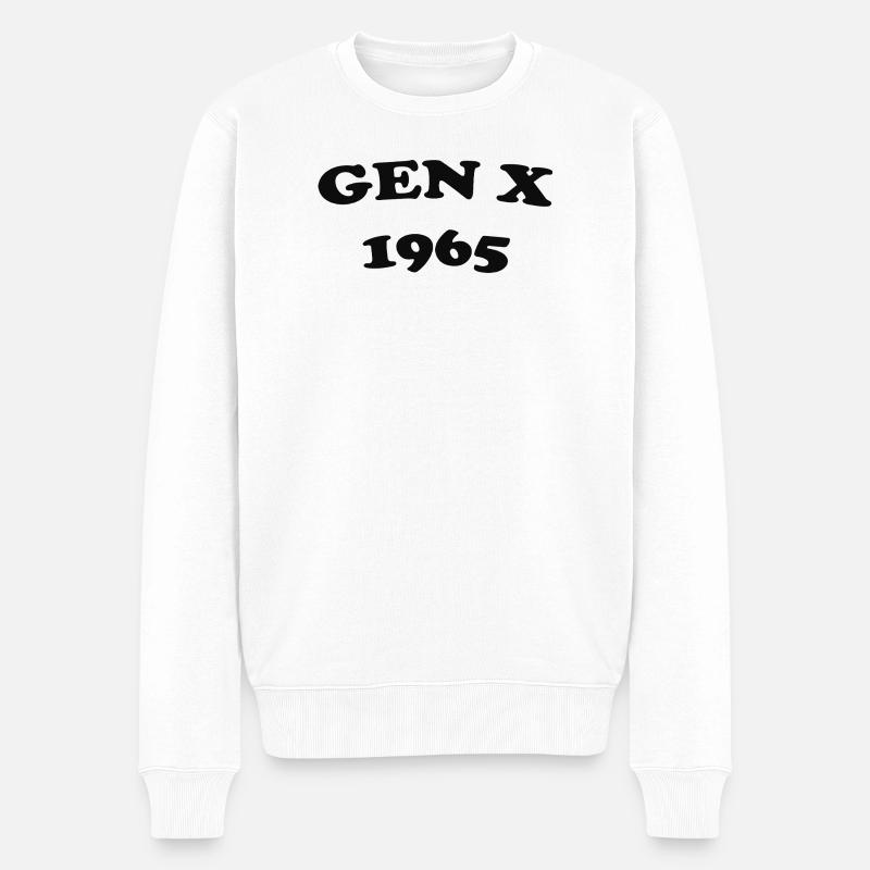Design rétro d’anniversaire Gen X 1965 - Pull Premium bio Homme - blanc
