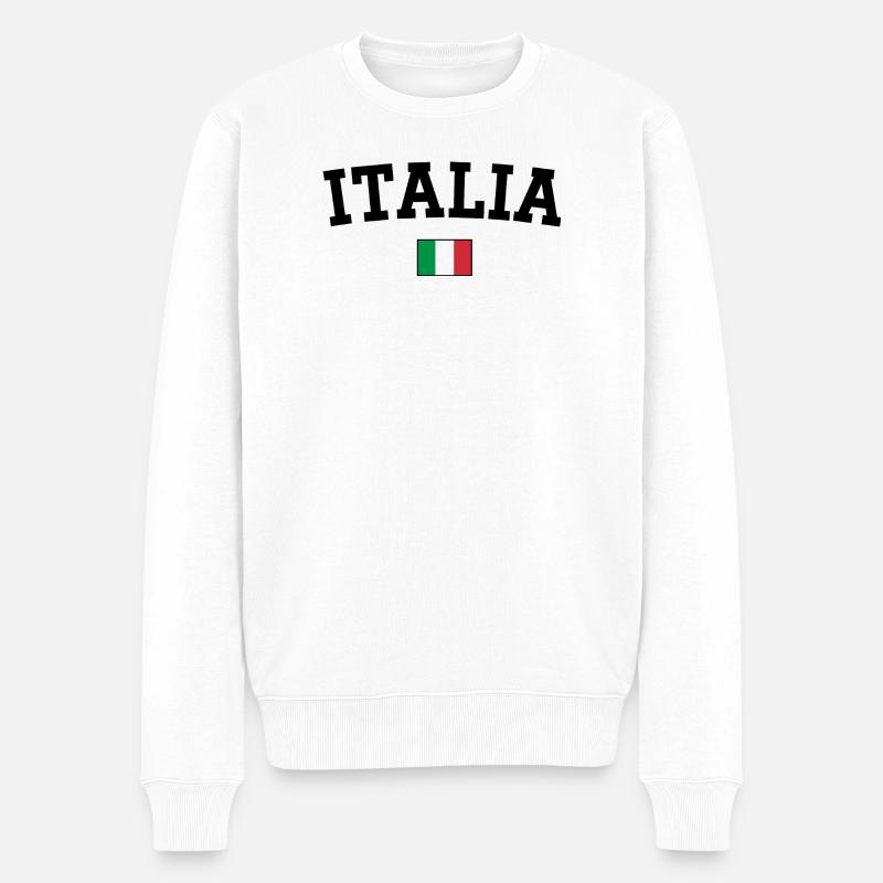 Drapeau italien Noir - Pull Premium bio Homme - blanc