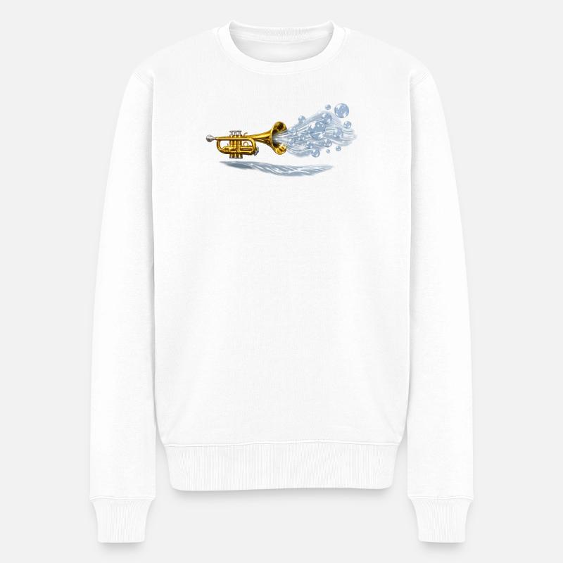Éclatement en laiton aqua - Pull Premium bio Homme - blanc