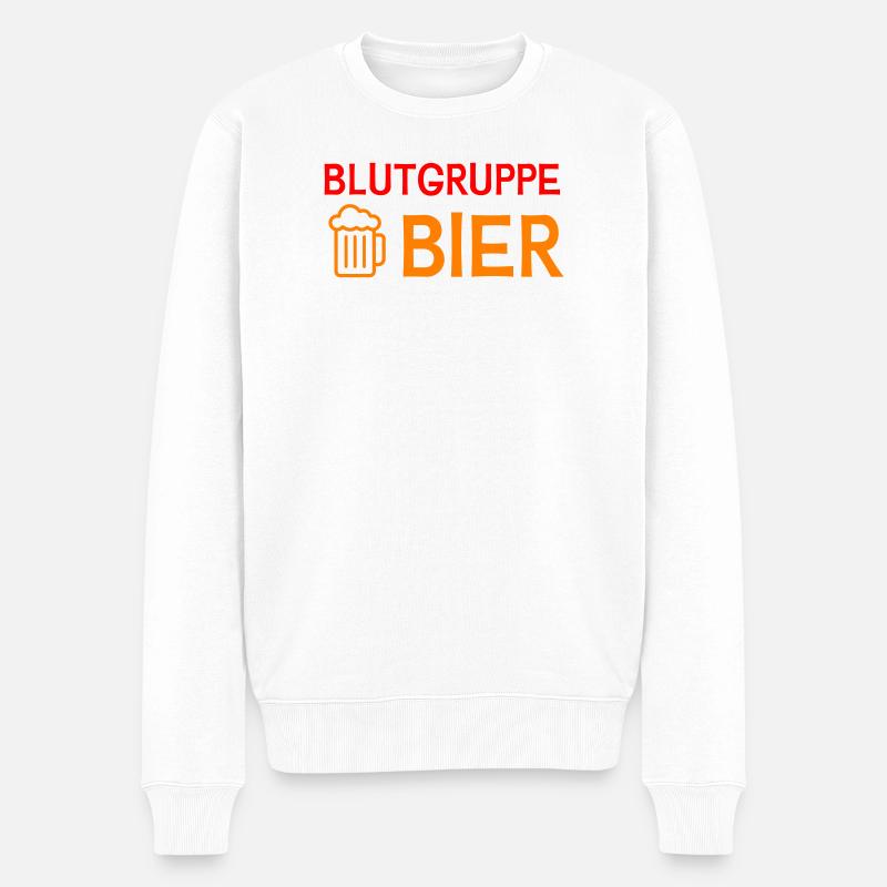 Blutgruppe Bier - Männer Premium Bio Pullover - Weiß