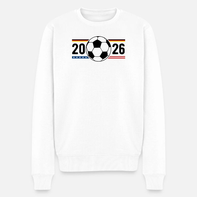 Fußball Flagge 2026 - Männer Premium Bio Pullover - Weiß