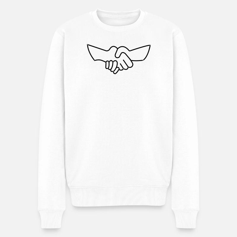 Serrer la main - © roil - Pull Premium bio Homme - blanc