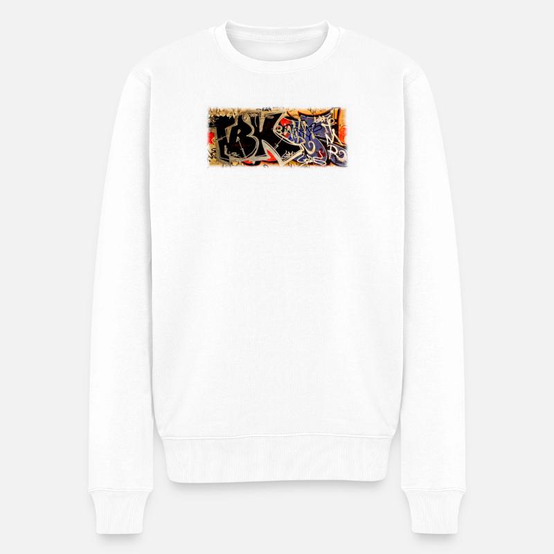Graffiti - Männer Premium Bio Pullover - Weiß