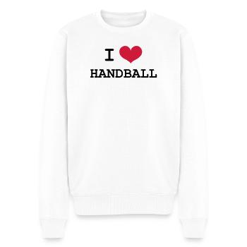 I Love Handball - Men's Premium Organic Jumper - white - Front - Thijin (182cm)