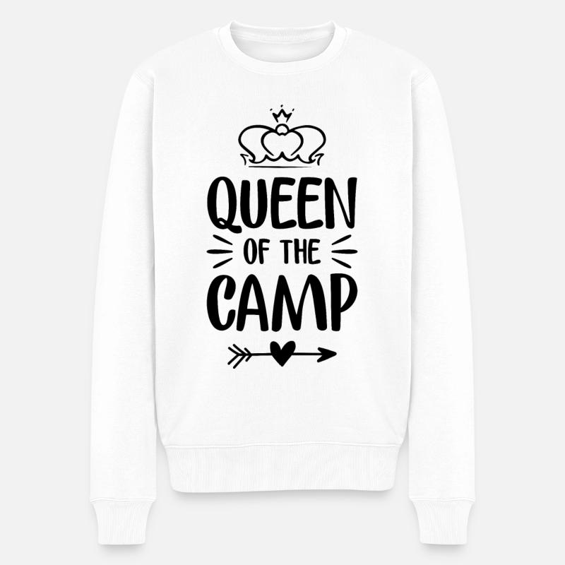 queen camp - Männer Premium Bio Pullover - Weiß