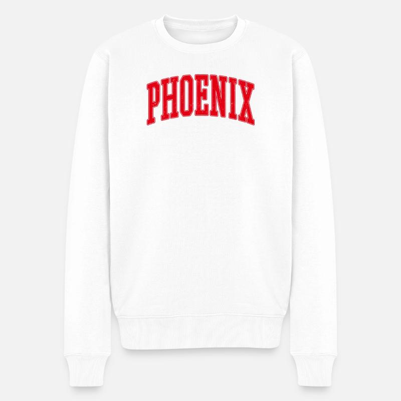 Phoenix Bogen-Schriftzug - Männer Premium Bio Pullover - Weiß