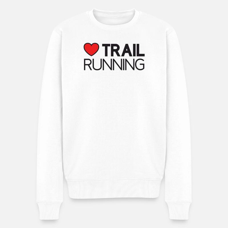 Ich liebe Trailrunning - Männer Premium Bio Pullover - Weiß