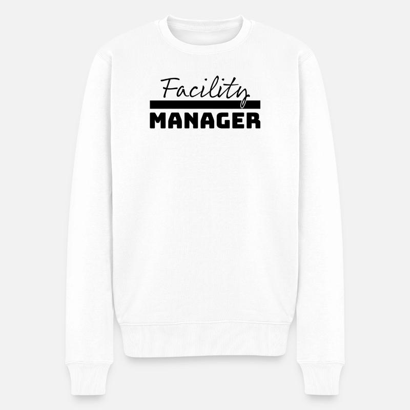Tshirt Facility Manager schwarz - Männer Premium Bio Pullover - Weiß
