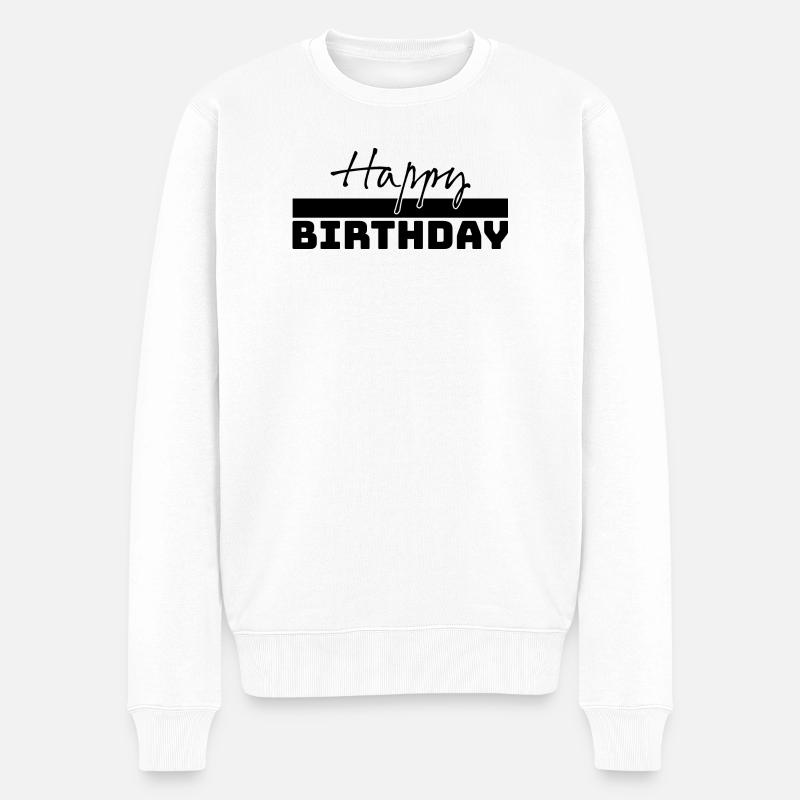 Tshirt joyeux anniversaire noir - Pull Premium bio Homme - blanc