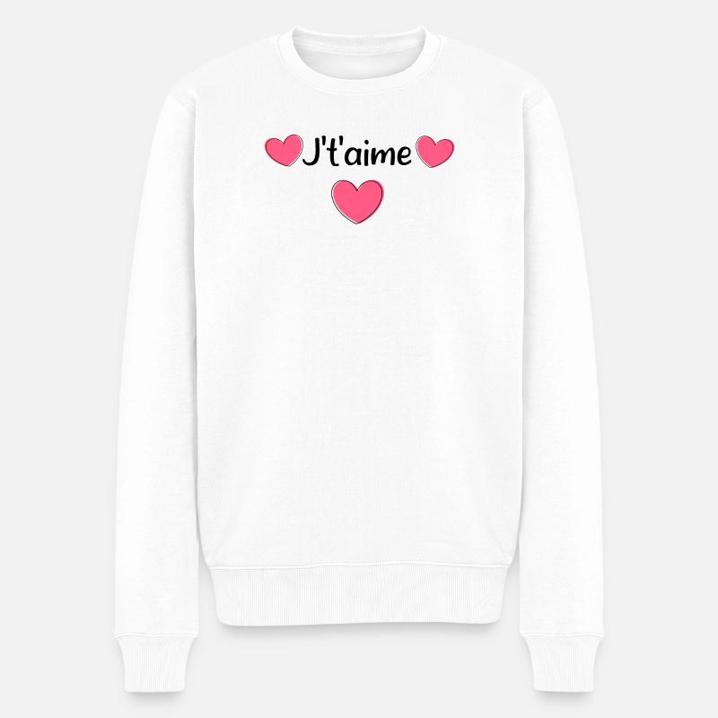 Saint-Valentin cœur rose, st.valentin - Pull Premium bio Homme - blanc