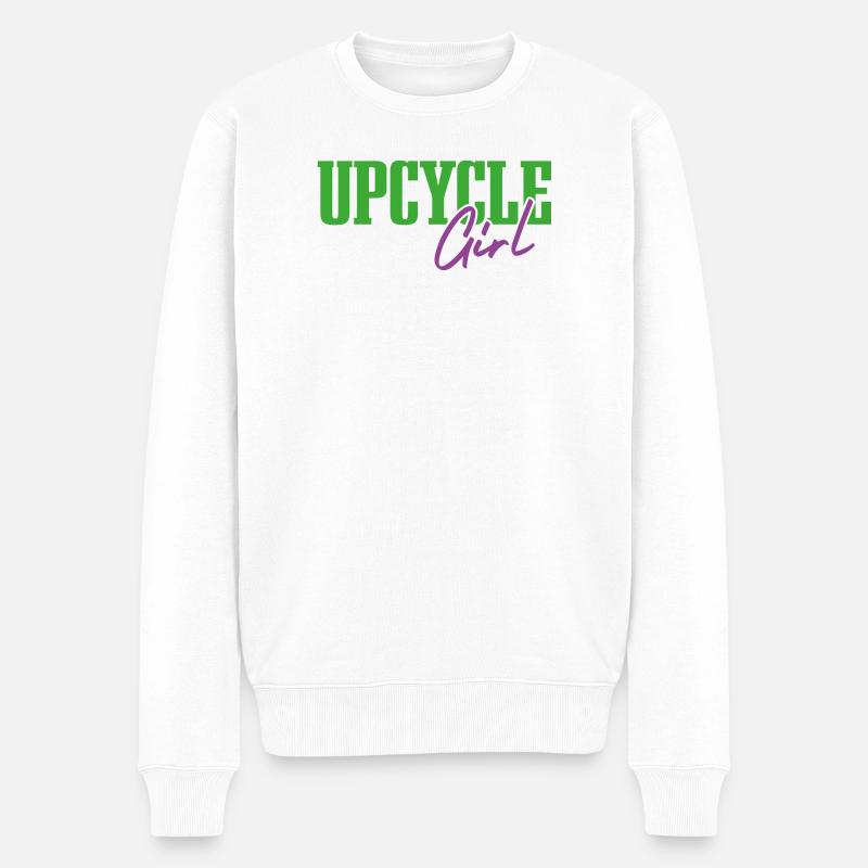 Upcycle Girl - Männer Premium Bio Pullover - Weiß