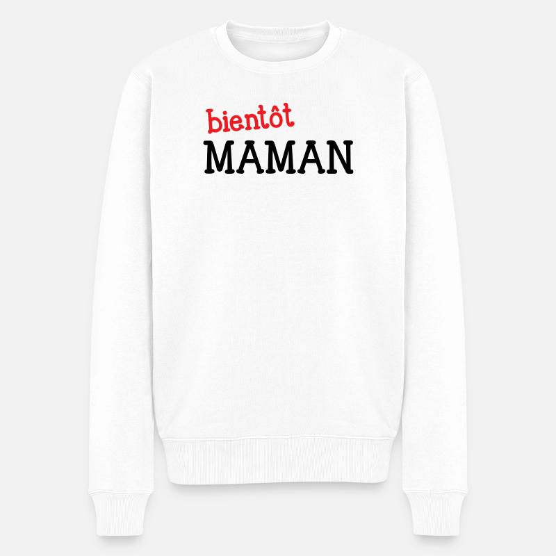 bientôt Maman ! Cadeau de grossesse - Pull Premium bio Homme - blanc