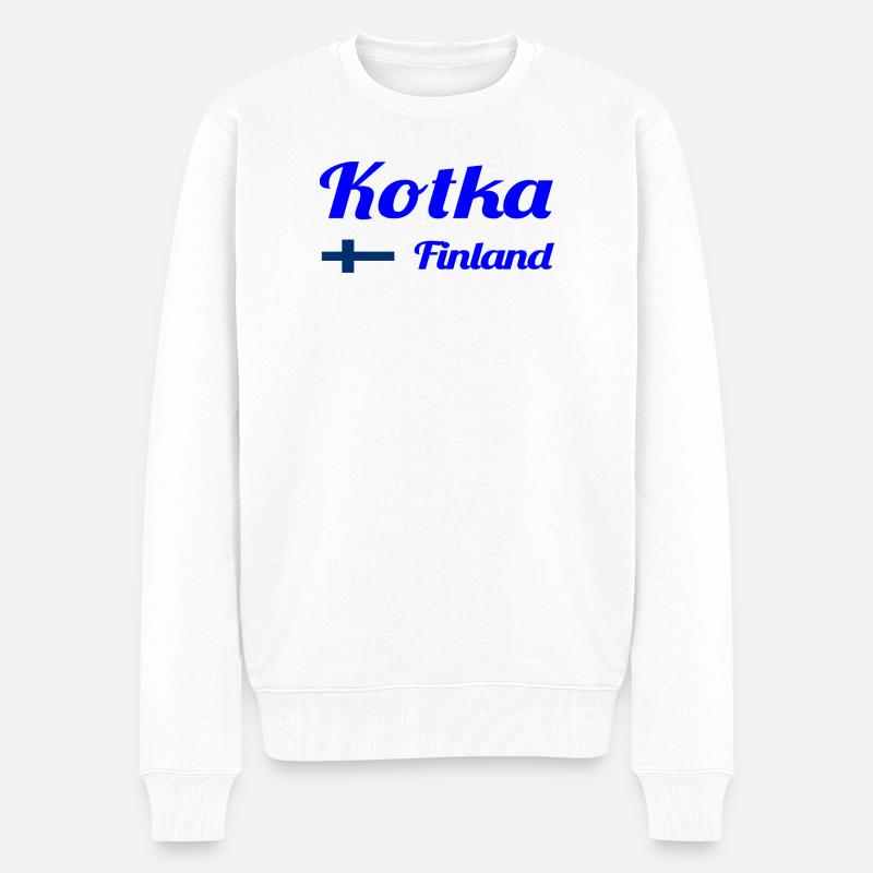 Kotka Finlande - Imprimés élégants - Pull Premium bio Homme - blanc