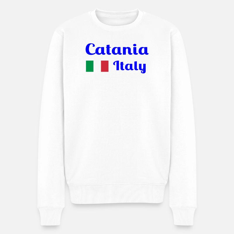 Catania Italien - Stylische Prints - Männer Premium Bio Pullover - Weiß
