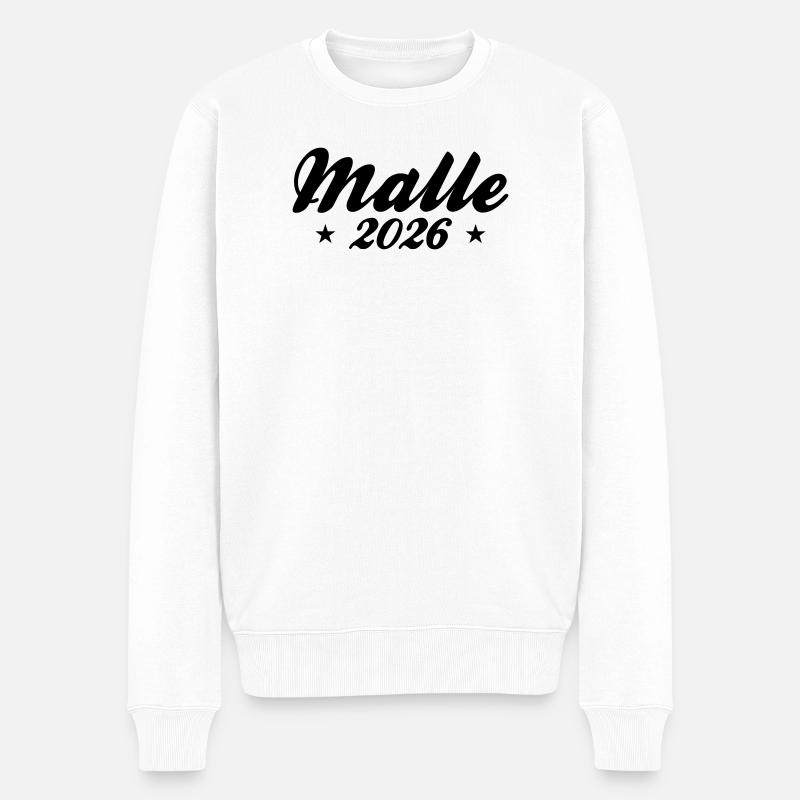 Malle 2026 - Männer Premium Bio Pullover - Weiß