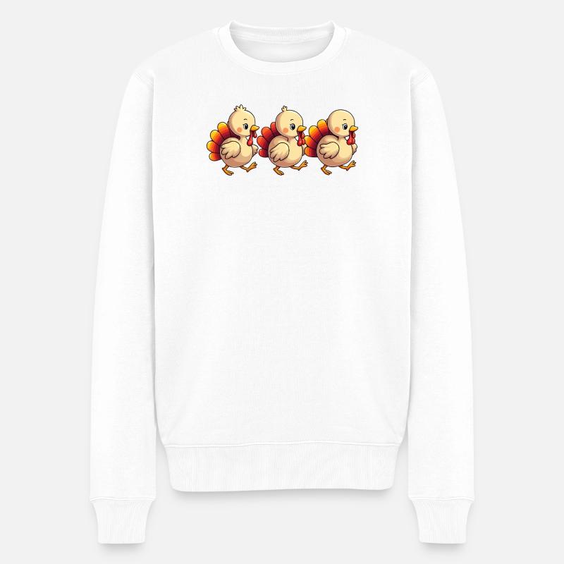 Bébé dinde de Thanksgiving - Pull Premium bio Homme - blanc