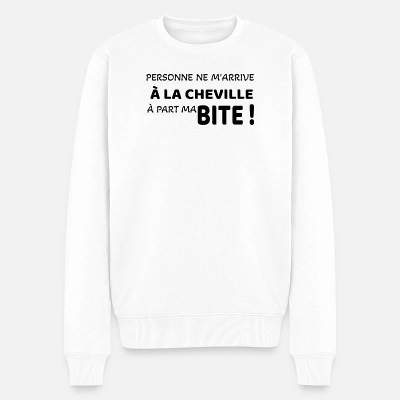 Mir passiert niemand - Männer Premium Bio Pullover - Weiß