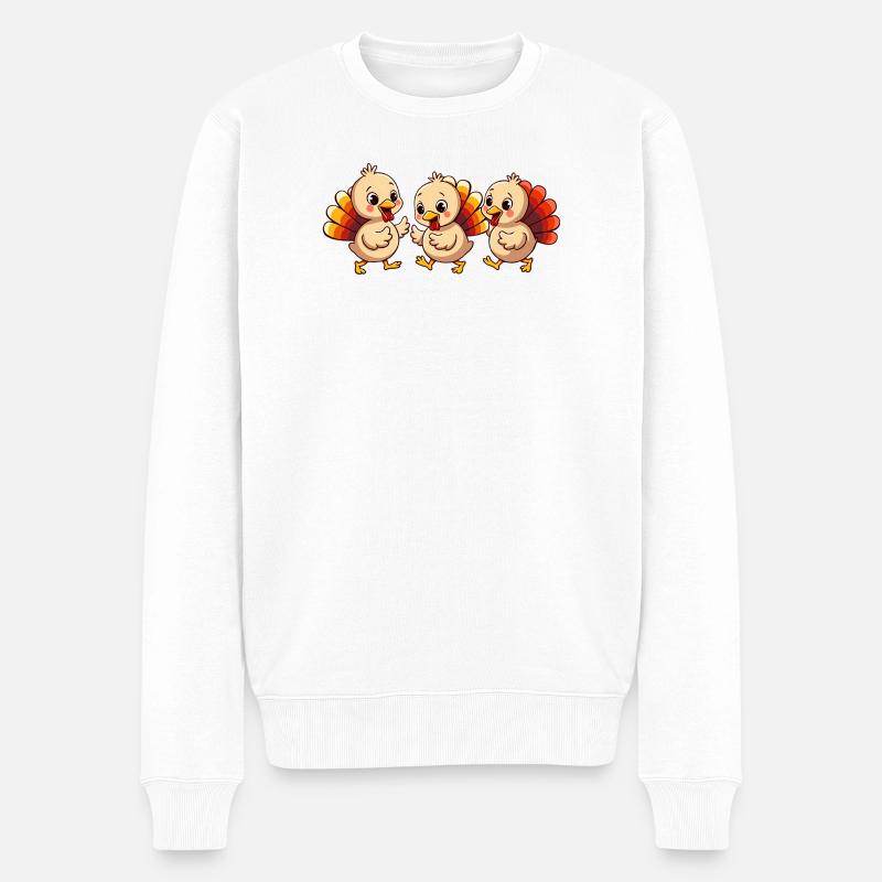 Thanksgiving Truthahn Baby - Männer Premium Bio Pullover - Weiß