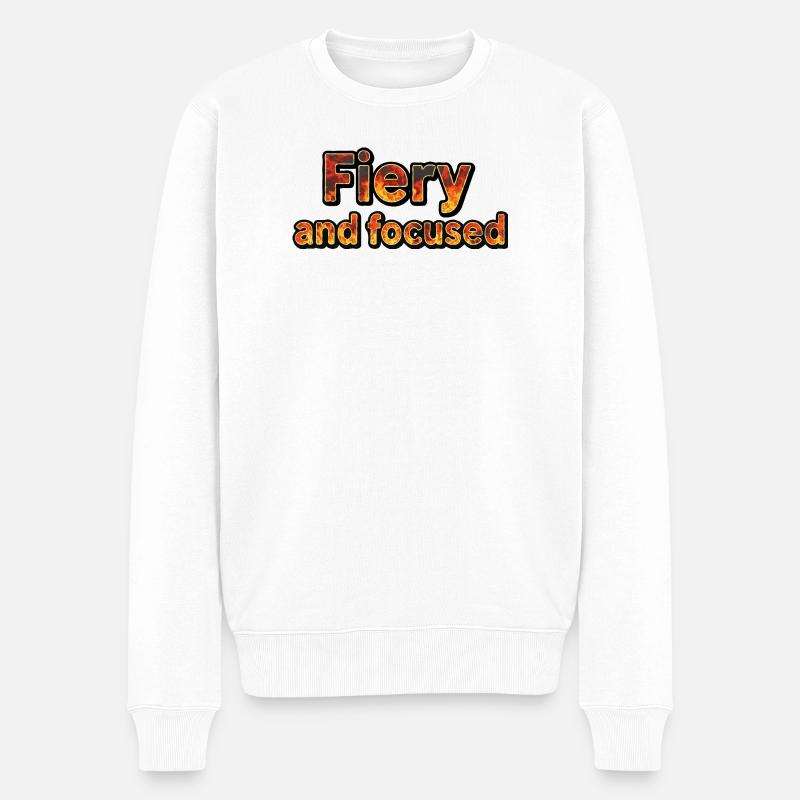Feurig und fokussiert - Männer Premium Bio Pullover - Weiß