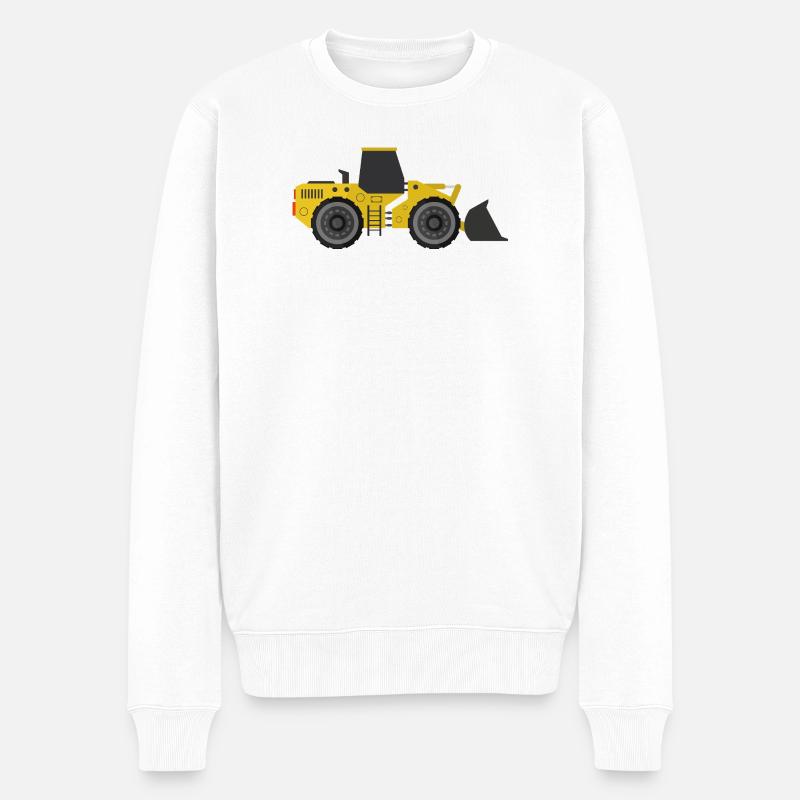 Bagger - Männer Premium Bio Pullover - Weiß