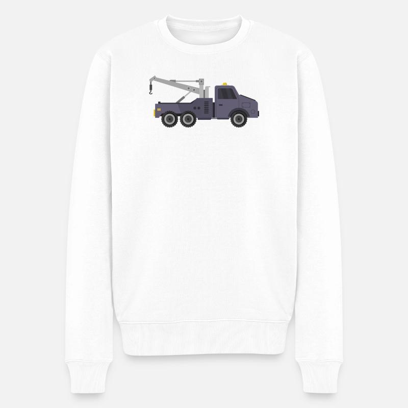 Abschleppwagen - Männer Premium Bio Pullover - Weiß