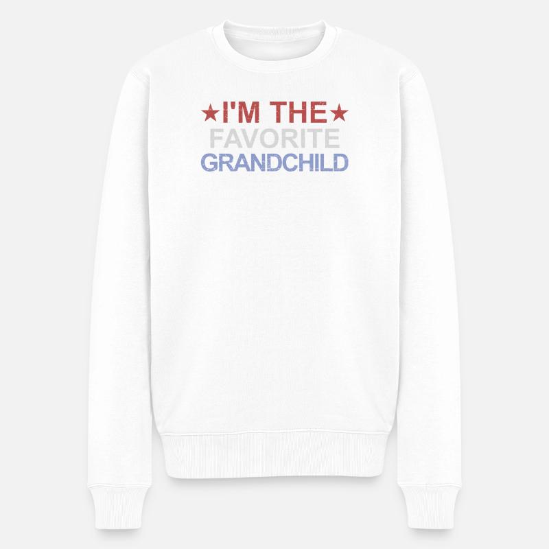 Ich bin das Lieblingsenkelkind - Männer Premium Bio Pullover - Weiß