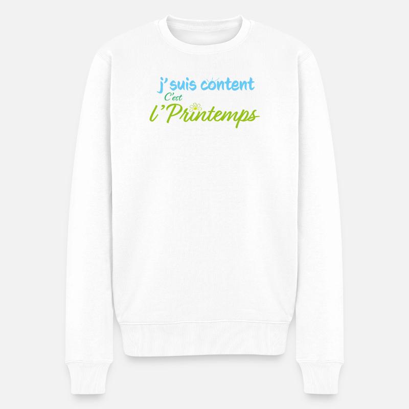 Es ist Frühling - Männer Premium Bio Pullover - Weiß