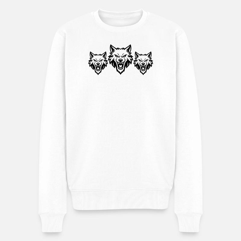 Meute d’équipe de loups - Pull Premium bio Homme - blanc