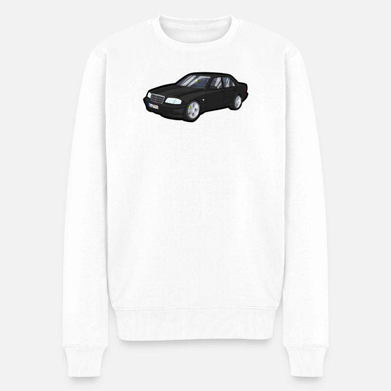Schwarzer Luxuswagen Cartoon - Männer Premium Bio Pullover - Weiß