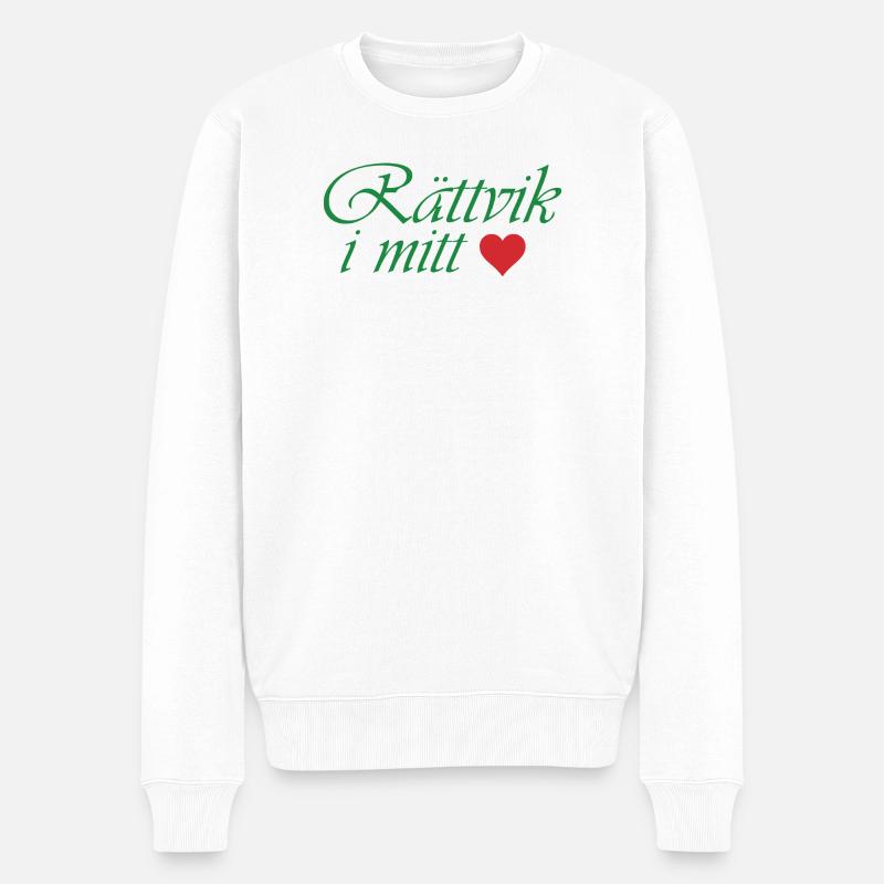 Rättvik in meinem Herzen - Männer Premium Bio Pullover - Weiß