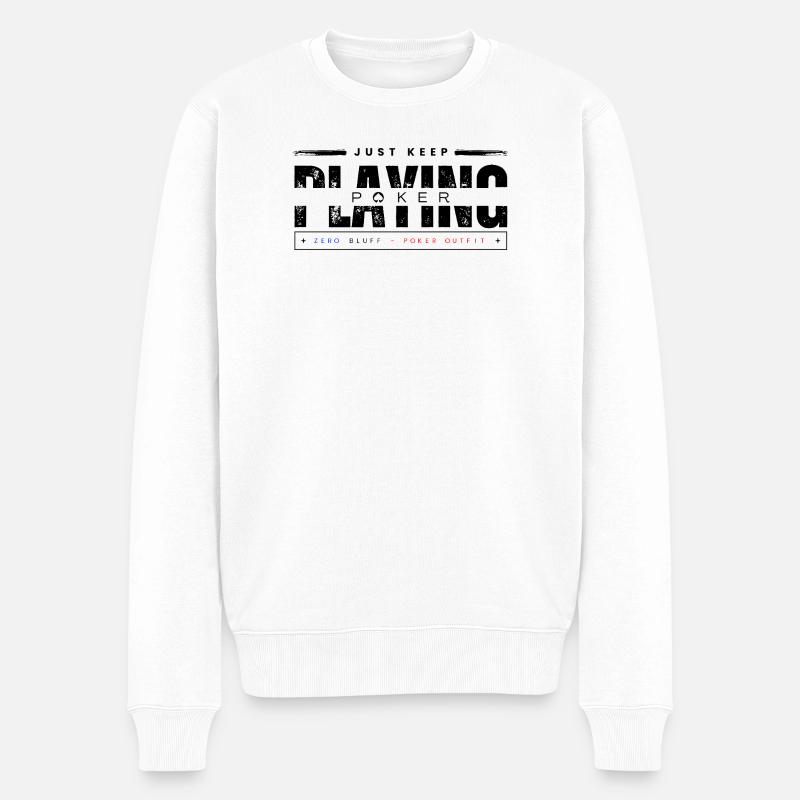 keep playing poker noir - Pull Premium bio Homme - blanc