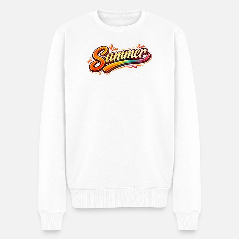 Illustration rétro en lettrage d’été - Pull Premium bio Homme - blanc