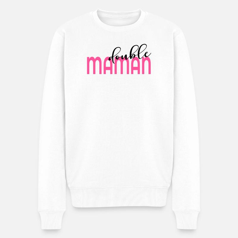 Mutter von zwei Kindern - Männer Premium Bio Pullover - Weiß