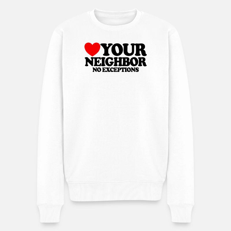 Aimez votre prochain – sans exception. Christian - Pull Premium bio Homme - blanc