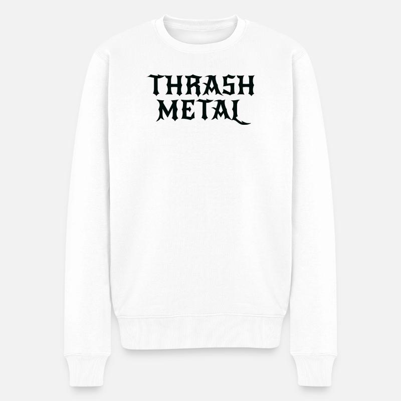 Thrash Metal Logo Tee - Männer Premium Bio Pullover - Weiß