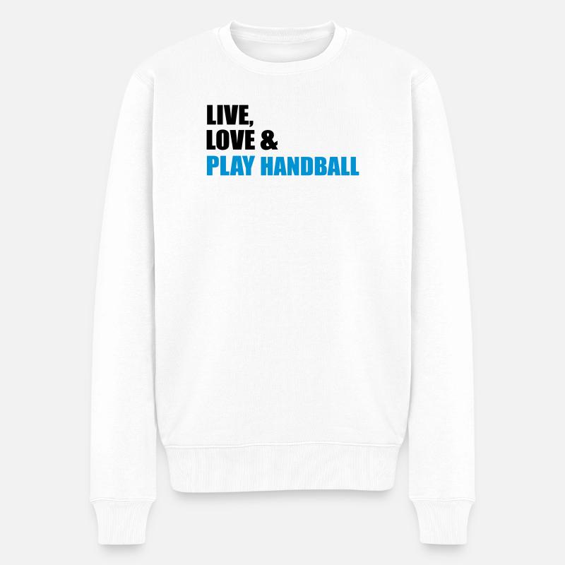 Handball - Männer Premium Bio Pullover - Weiß